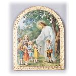 Florentine Plaque Series - Round Jesus w/Children 9.5" x 7.5" (image for) Florentine Plaque Series - Round Jesus w/Children 9.5" x 7.5"